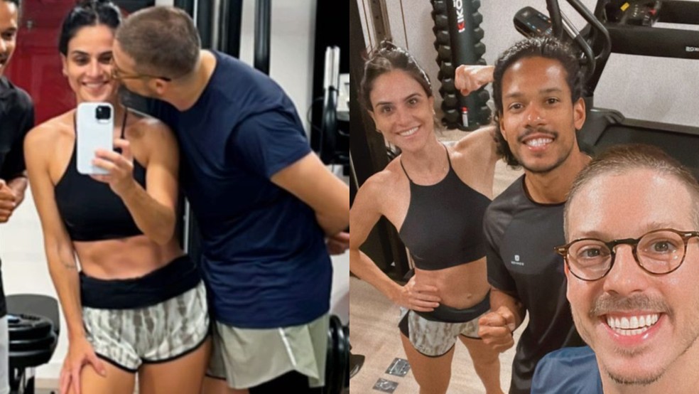 Fábio Porchat e namorada treinaram juntos — Foto: Reprodução/ Instagram