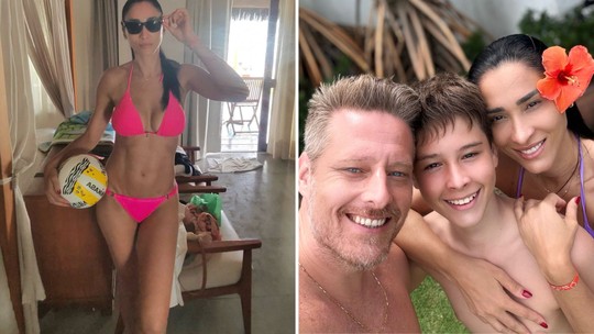 Casal de ouro: Jaqueline e Murilo, do vôlei, posam com o filho em Porto de Galinhas Casal de ouro: Jaqueline e Murilo, do vôlei, posam com o filho em Porto de Galinhas