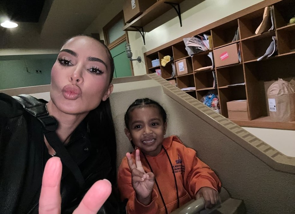Kim Kardashian comemora 5 anos de Psalm — Foto: Reprodução/Instagram
