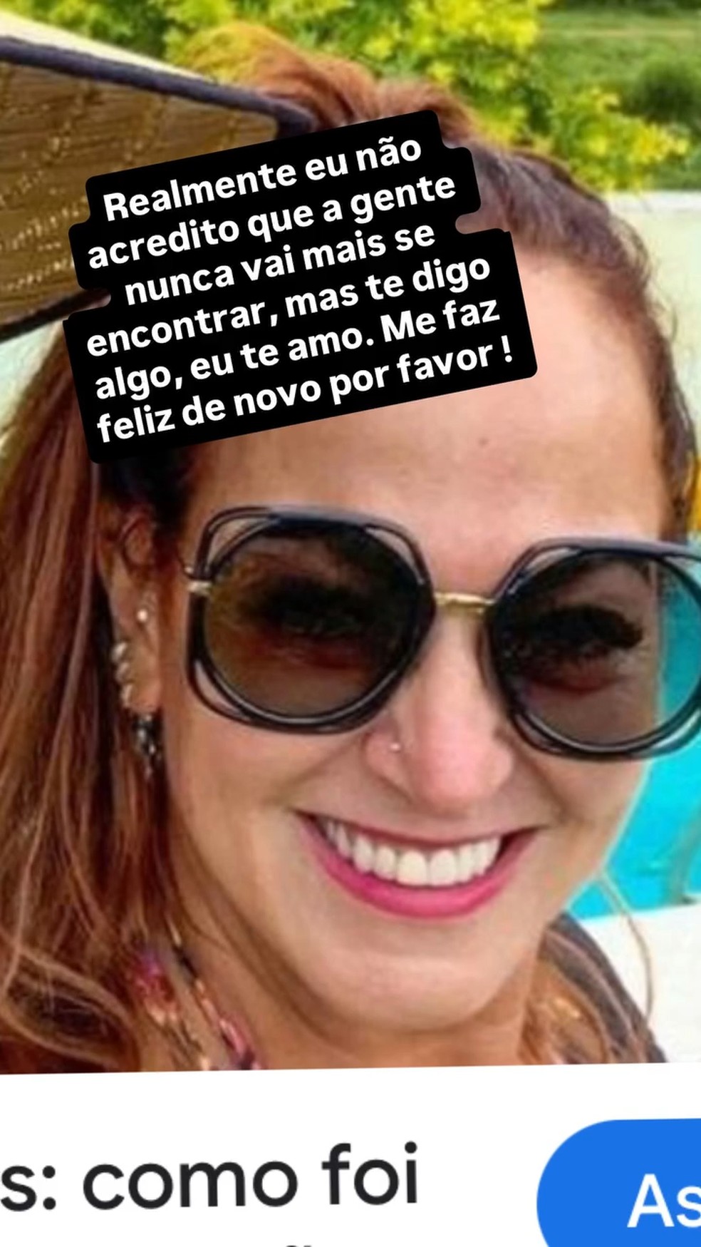Ex da mãe de Neymar desabafa: 'Me faz feliz de novo' — Foto: Reprodução/ Instagram