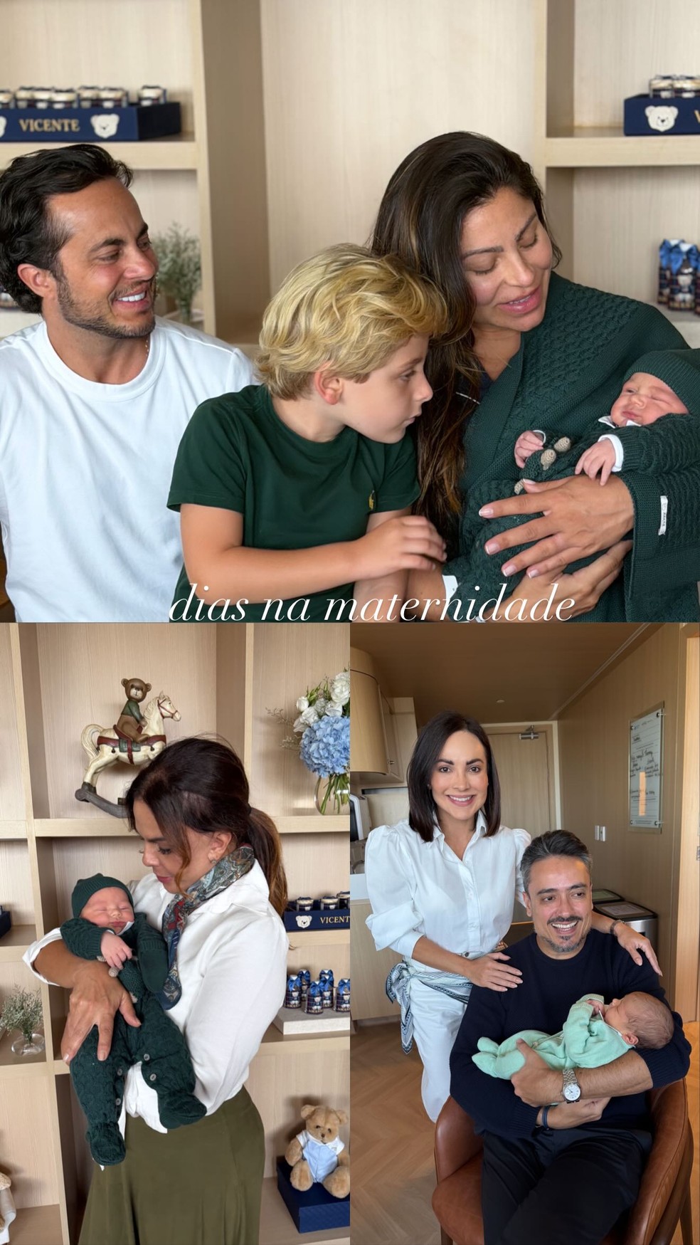 Andressa Ferreira e Thammy Miranda mostram Bento conhecendo irmã recém-nascida — Foto: Reprodução/Instagram