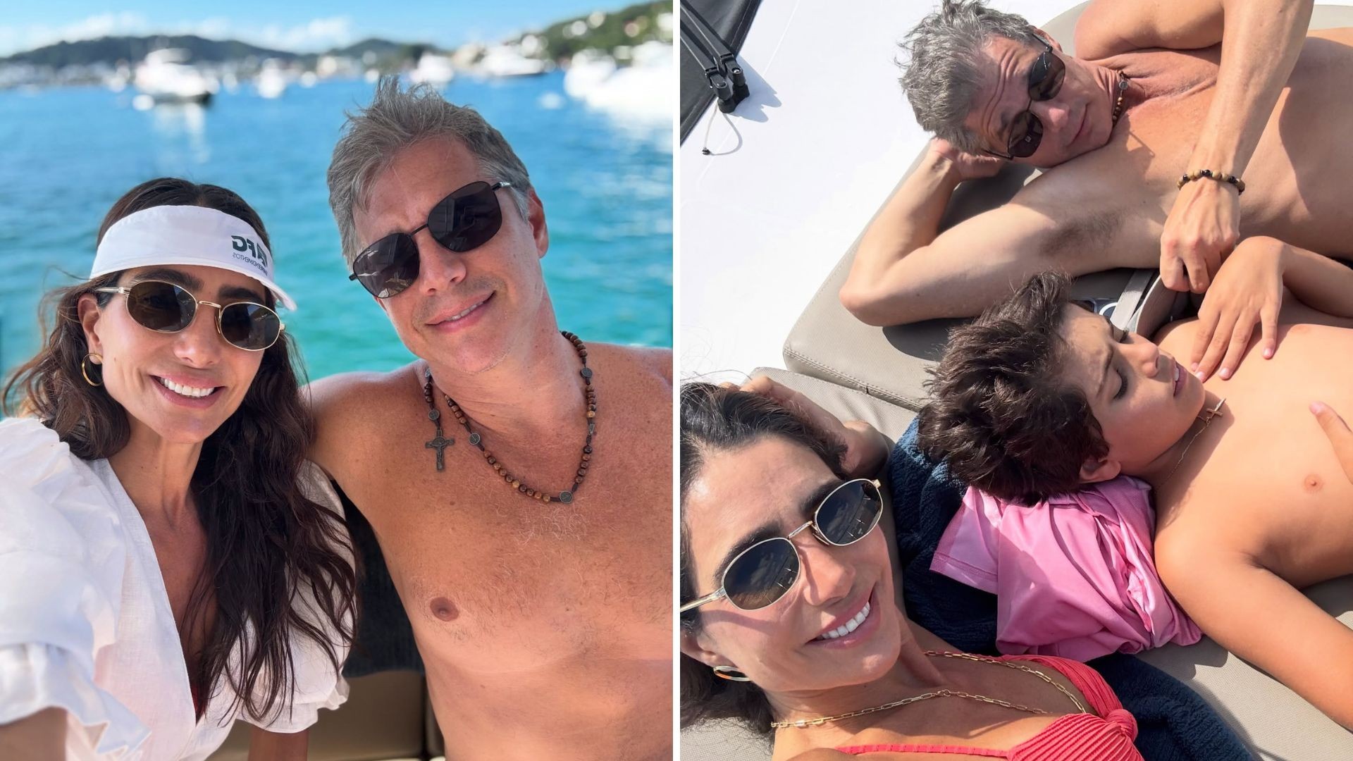 De folga, Andrea Santa Rosa e Márcio Garcia mostram passeio de barco em ...