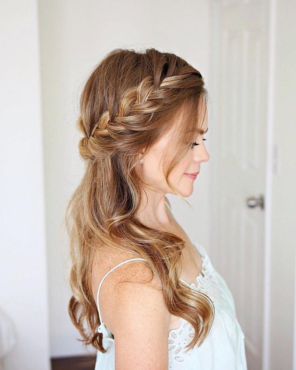 Penteados Para Casamento Com Tranças E Cabelo Solto