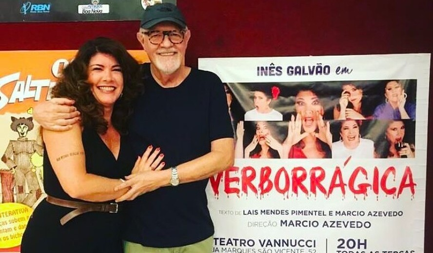 Inês Galvão e Ney Latorraca em publicação da atriz no Instagram