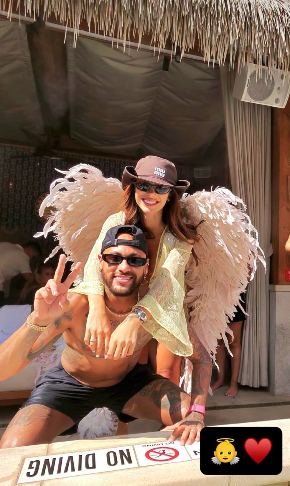 Grávida da terceira filha, Bruna Biancardi posa em clima de romance com Neymar em cassino em Las Vegas — Foto: Reprodução/Instagram