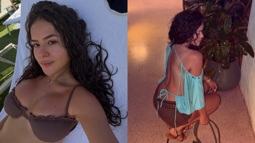 Maisa Silva mostra marquinha de bronzeado