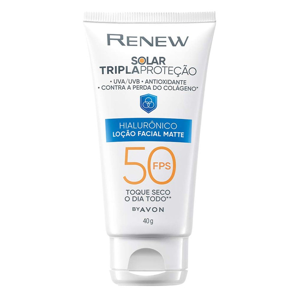 Protetor Solar Renew Fps 50 Protinol, de Avon, R$ 52,90 — Foto: Divulgação
