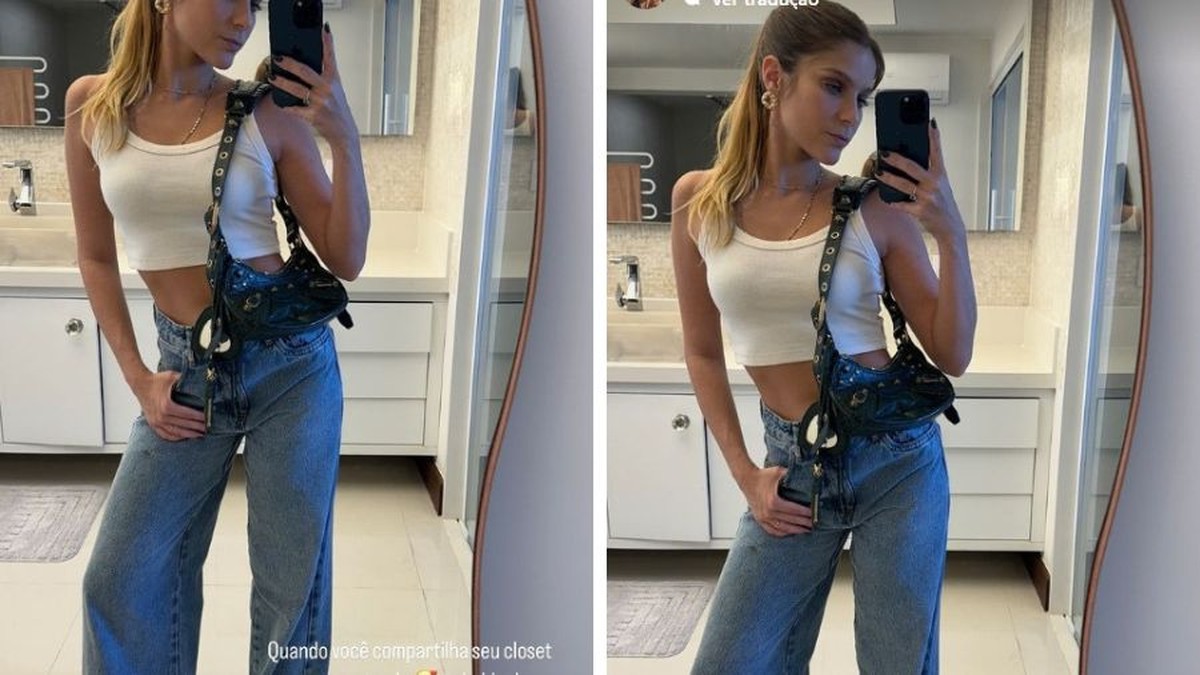 Isabella Santoni divide roupa com enteada e até bolsa avaliada em R$16 mil