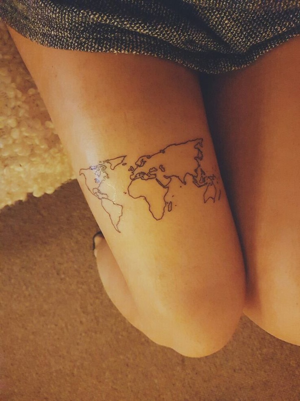 Coxa: Um mapa mundial minimalista e colorido. — Foto: Reprodução/Pinterest