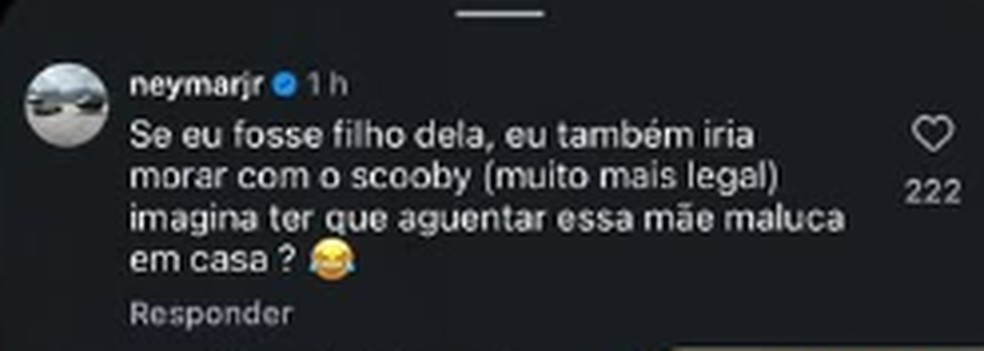 Neymar ataca Piovani em meio à conflito entre ela e Biancardi — Foto: Reprodução/Instagram
