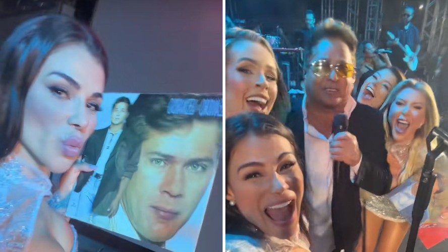 Uma das dançarinas de Leonardo gravou um momento especial no show