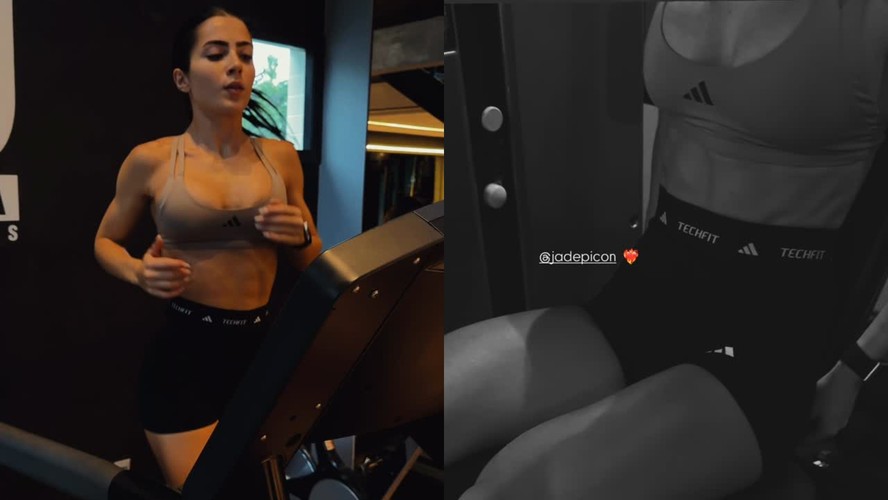 Jade Picon inicia semana com treino pesado e ostenta abdômen definido