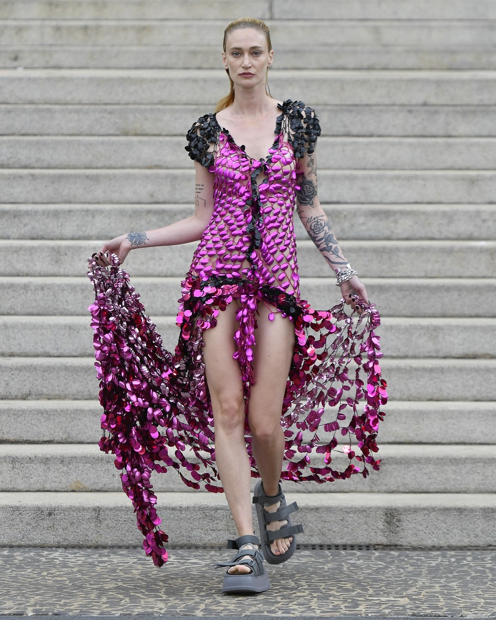 Vivi Orth no desfile de Ponto Firme, no SPFW N 58 — Foto: Marcelo Soubhia/ @agfotosite