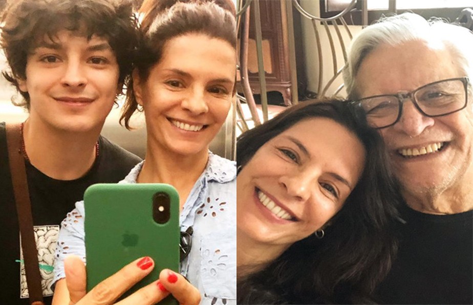 Helena Ranaldi posa com filho e pai e fãs piram: 'Cópia fiel um do outro'