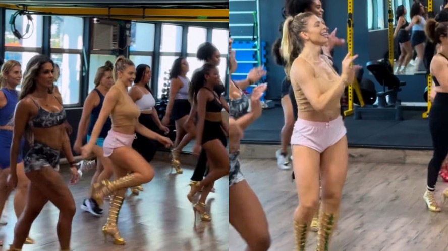 Sheila Mello rouba a cena em aula de samba