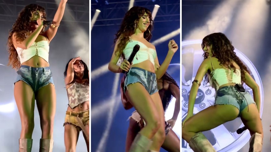 Marina Sena apareceu dançando de microshorts em um de seus shows