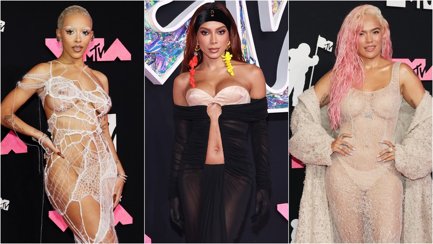 Anitta, Doja Cat e Karol G usam transparência no VMA 2023