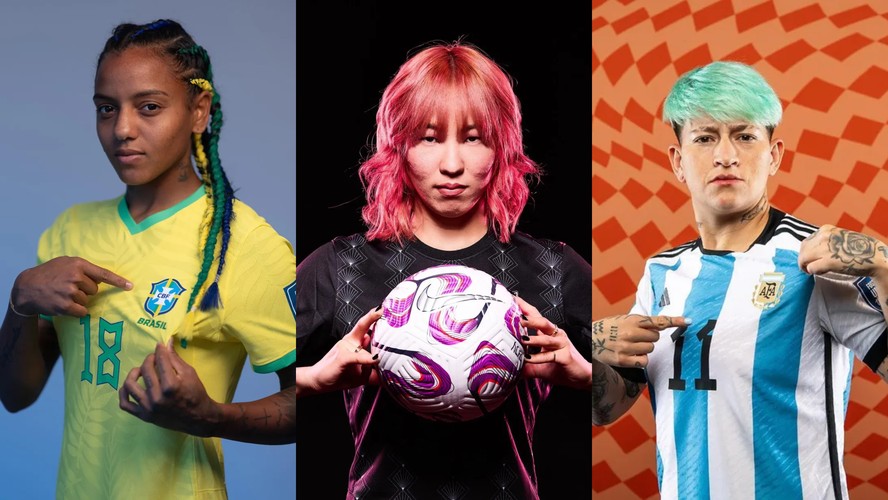 Jogadoras da Copa Feminina apostam em cabelos coloridos