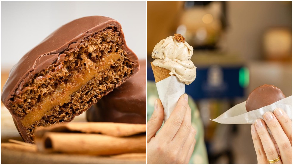 O pão de mel e o gelato de pão de mel da Nata — Foto: Divulgação