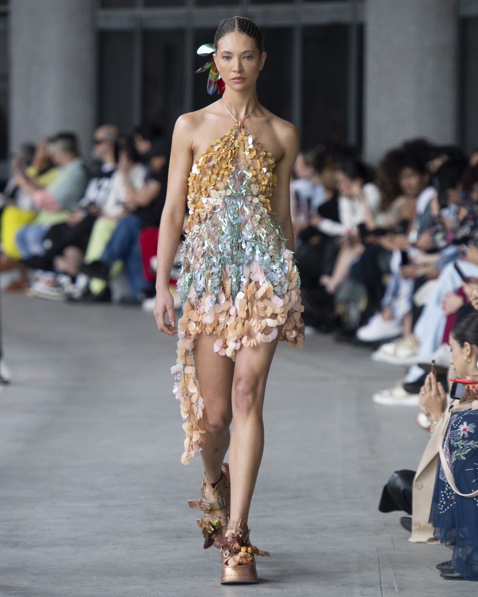 Desfile Projeto Ponto Firme no SPFW — Foto: Marcelo Soubhia / Agfotosite