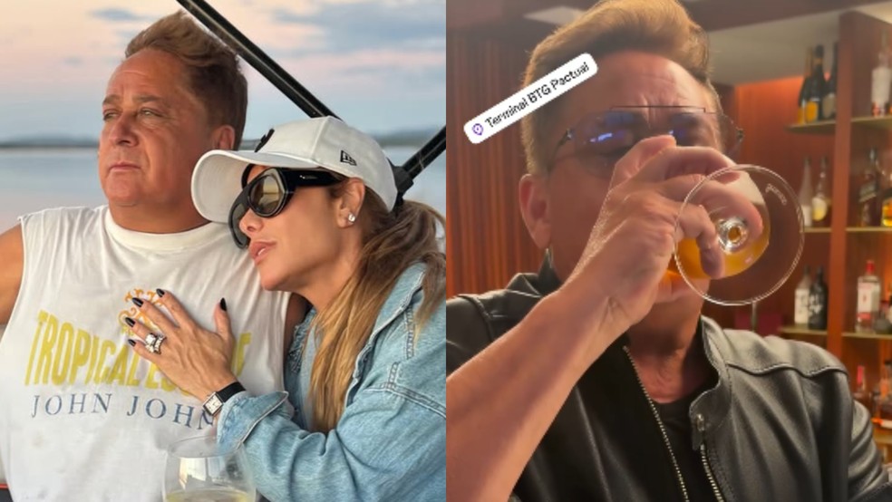 Poliana Rocha ‘libera’ Leonardo a voltar a beber após um mês e brinca: ‘Bebe, amor’ — Foto: Reprodução/ Instagram @poliana