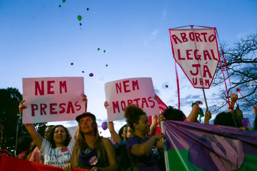 Mulheres protestam pela legalização do aborto no Brasil — Foto: Fabio Rodrigues Pozzebom/Agência Brasil