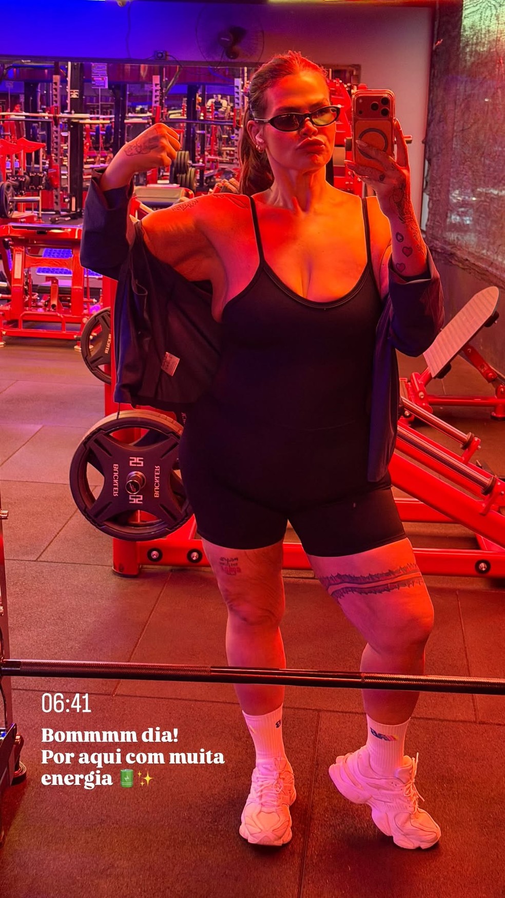 Thais Carla mostra treino na academia e comemora: 'Muita energia' — Foto: Reprodução/ Instagram