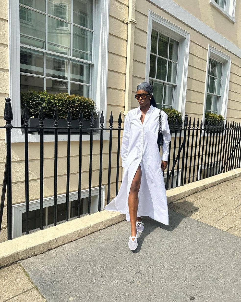Vestido longo de botões — Foto: Reprodução/Instagram @nlmarilyn