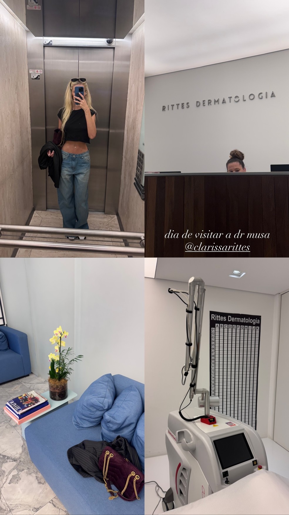 Yasmin Brunet foi à dermatologista — Foto: Reprodução/Instagram
