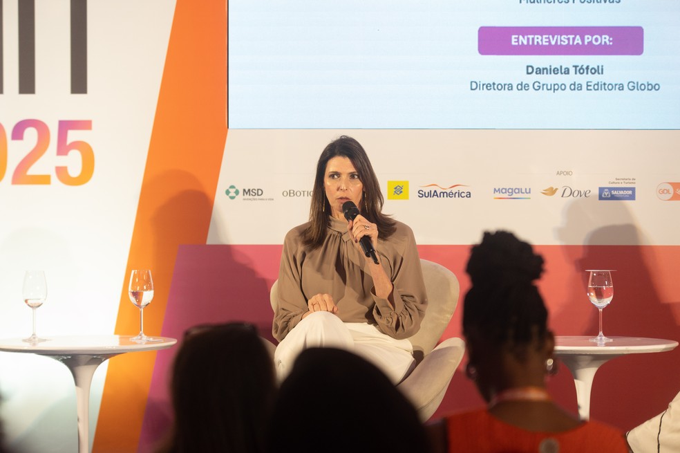 Márcia Abadi, diretora médica da MSD Brasil, fala sobre o câncer de colo de útero e a saúde das mulheres na 11ª edição do Power Trip Summit — Foto: Paula Fróes