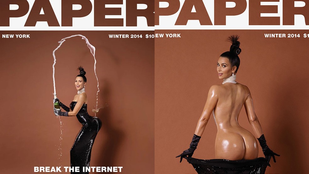 Kim Kardashian na capa da PAPER Magazine — Foto: Reprodução
