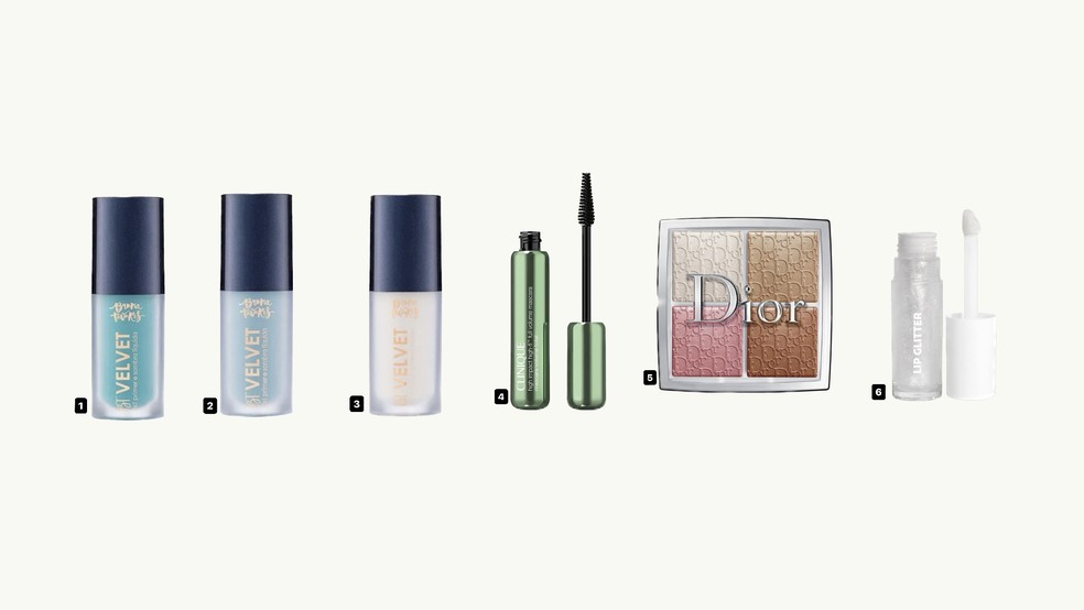 Make para brilhar: produtos usados por Mirella Qualha — Foto: Divulgação