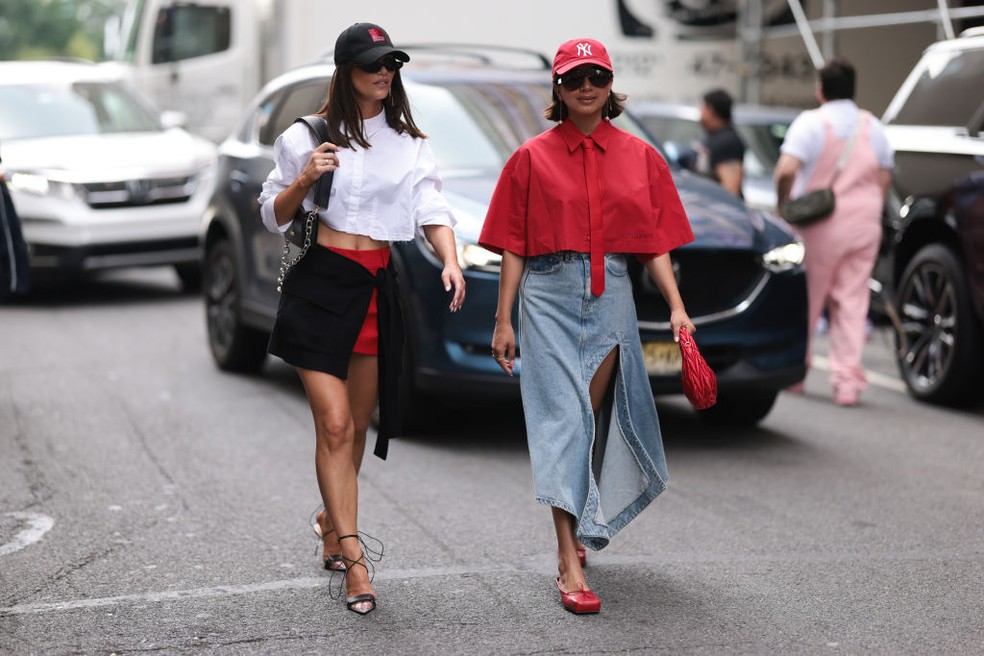Streety style no NYFW — Foto: Jeremy Moeller/Getty Images)