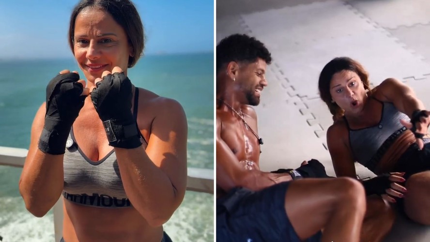 Viviane Araújo mostra treino de boxe