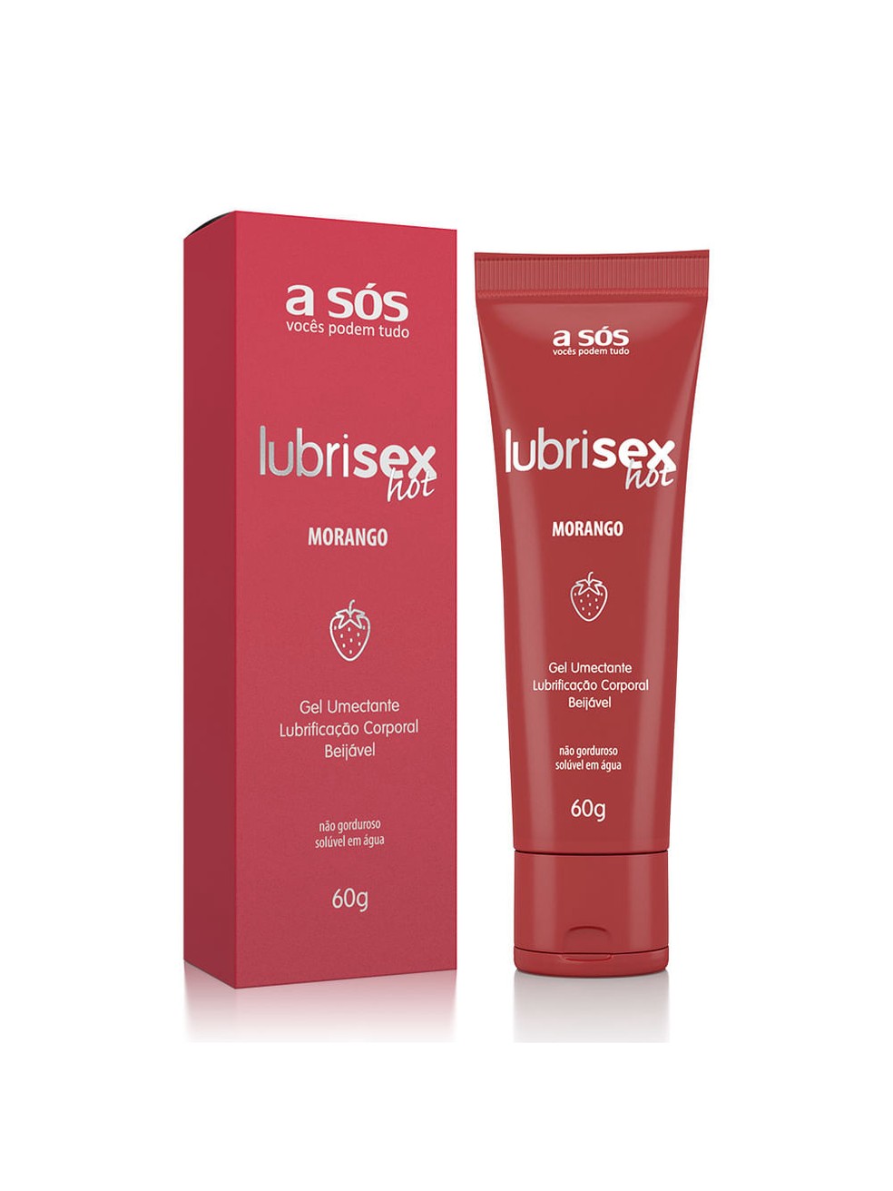 Lubrisex Morango Hot Beijavel Gel, de A Sós — Foto: Divulgação
