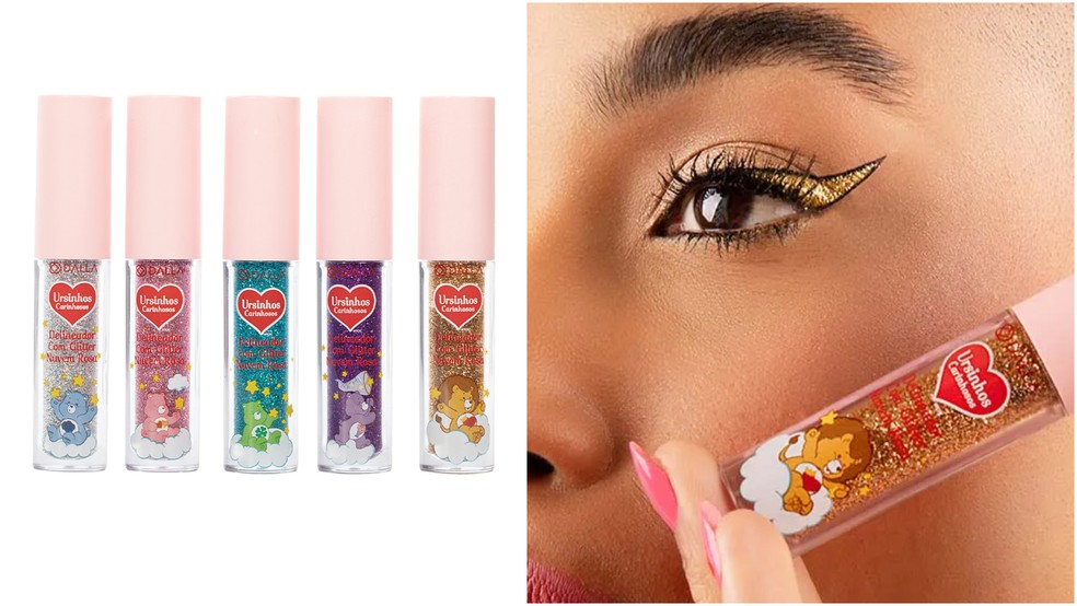 Delineador com glitter Dalla Ursinhos Carinhosos — Foto: Divulgação
