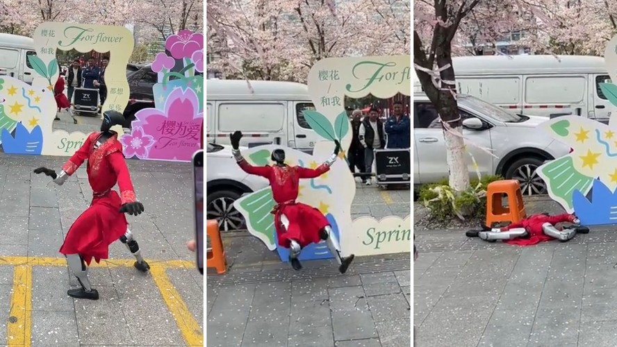 Robô humanoide viraliza ao cair durante apresentação de dança