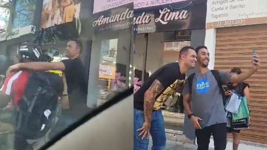 Condenado por assassinato, goleiro Bruno tira fotos e manda abraços a 'fãs' no RJ