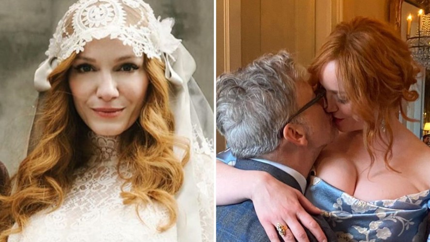 Estrela de 'Mad Man', Christina Hendricks revela detalhes de casamento inusitado em clima retrô