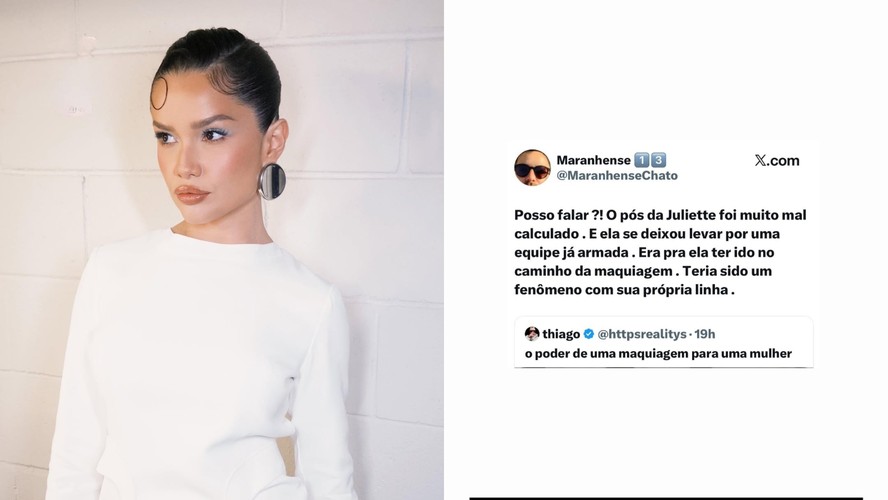 Juliette se revolta com internauta