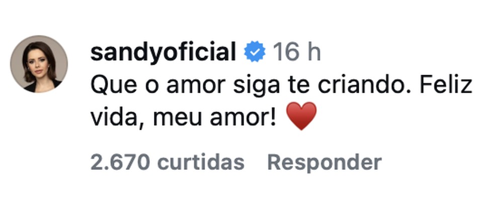 Sandy se declara ao namorado — Foto: Reprodução/ Instagram