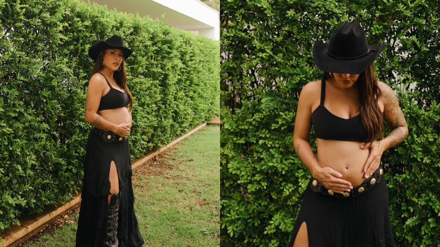 Grávida de 6 meses, Lauana Prado exibe barriga ao celebrar a Páscoa