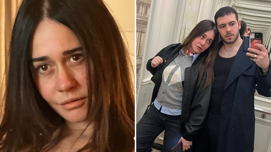 Alessandra Negrini posa na Itália com o filho