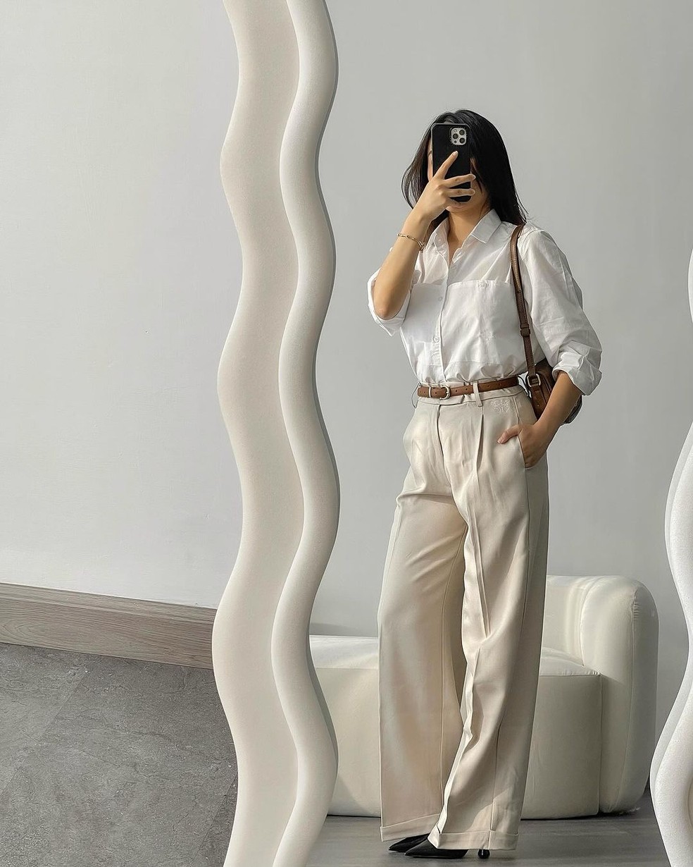 Uma dica importante é sempre investir em peças de qualidade, que tenham um bom caimento e sejam confortáveis para usar durante todo o dia — Foto: Reprodução/Instagram @estelleloyd.id