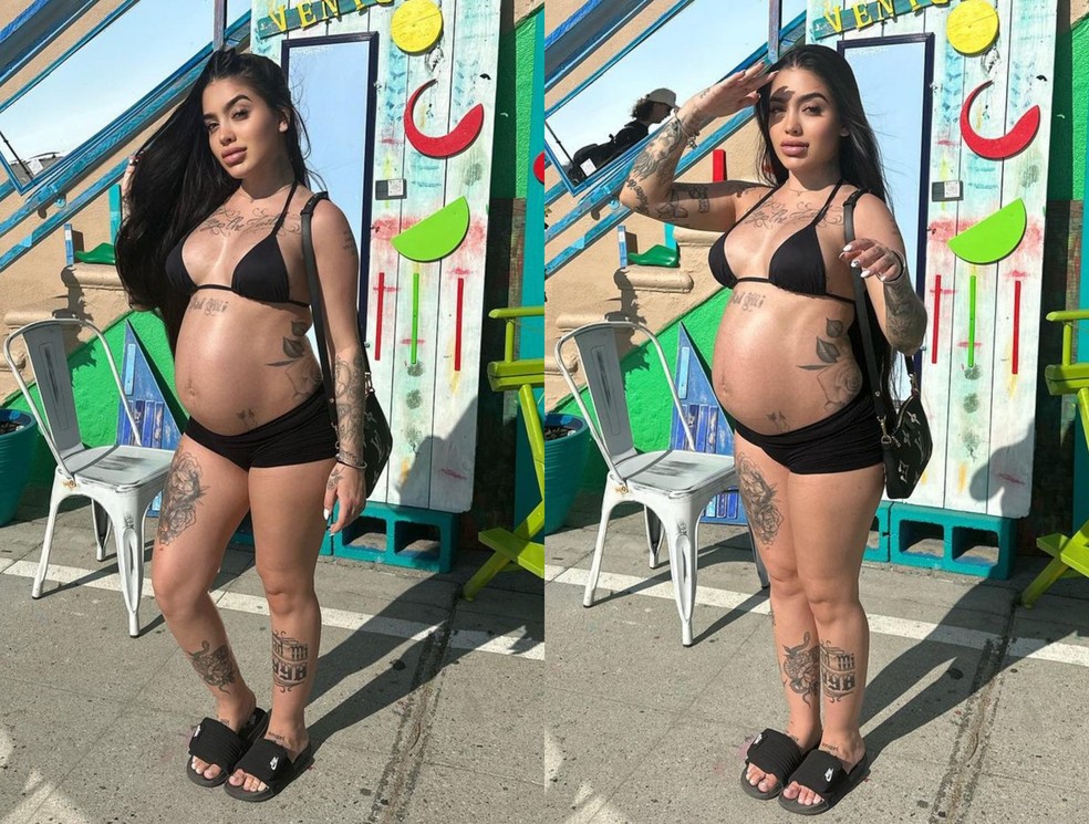 MC Mirella chocou ao exibir barrigão de grávida — Foto: Reprodução Instagram