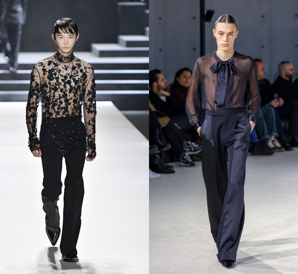 À esquerda: Dolce & Gabbana / À direita: Saint Laurent — Foto: Getty