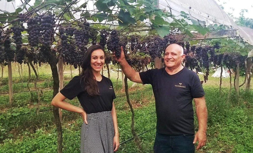 Família Valparaiso: Sr. Arnaldo e Naiana Argenta — Foto: Divulgação