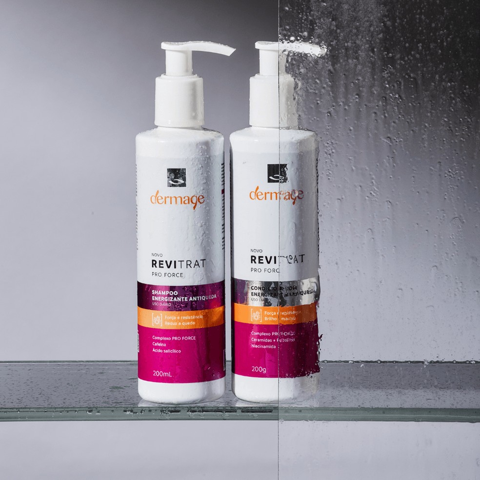 Shampoo e condicionador Revitrat Pro Force — Foto: Divulgação