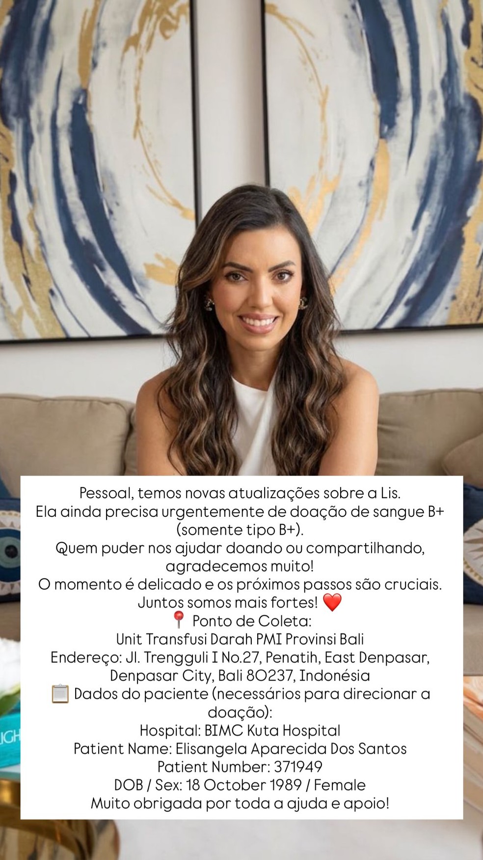 Influenciadora brasileira está na UTI na Indonésia — Foto: Reprodução/ Divulgação