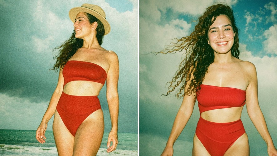 Letícia Sabatella dá escapadinha para curtir praia em João Pessoa